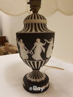 10 Wedgwood Black Jasperware Dancing Hours Urn Lamp