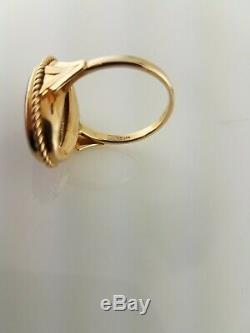 14k Gold & Wedgwood Blue Jasperware Cameo Ring