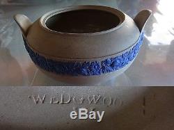 1800 LOT set of 3 Egyptian WEDGWOOD JASPERWARE stonewareTeapot Bowl