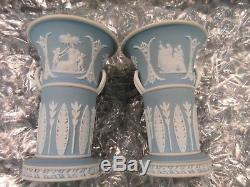 1864 Wedgwood Pottery Trumpet Vase Dish Trinket (S) 3 1/2 Blue Jasperware