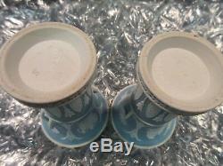 1864 Wedgwood Pottery Trumpet Vase Dish Trinket (S) 3 1/2 Blue Jasperware