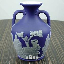 1870 Antique Wedgwood Jasperware Portland Vase In Cobalt Blue 5