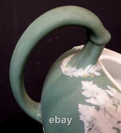 1880 ANTIQUE Vintage WEDGWOOD Sage Green Jasperware TEAPOT Tea Pot / No ENGLAND