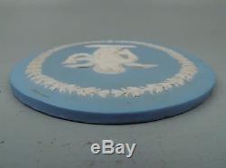 18C or 19C Neoclassical Wedgwood Blue Jasperware Oval Plaque Putto Cherub PC