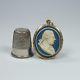 18th Century Miniature Wedgwood And Bentley Blue Jasperware Portrait Pendant