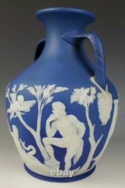 19th C. Wedgwood 10 Portland Vase Medallion Antique Jasperware Dark Blue Dip