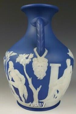 19th C. Wedgwood 10 Portland Vase Medallion Antique Jasperware Dark Blue Dip