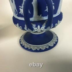 19th Century Wedgwood Dark Blue Jasperware Covered Urn Jar