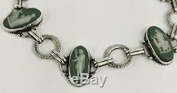 19th Century Wedgwood Jasperware Plaques Sterling Silver Bracelet