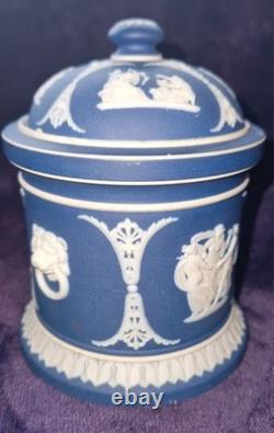 19thC Wedgewood Jasper Ware Tobacco Jar & Cover c1860