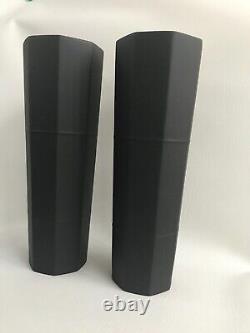 2 Wedgwood Black Jasper ware Octagonal Tall vases in excellent condition