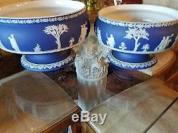 2 Wedgwood Wedgewood Jasperware Jasper ware Blue Dip Sacrifice Bowls Pre 1860