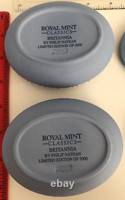 2 x Wedgwood Jasperware ROYAL MINT Limited Edition Britannia Trinkets Vintage