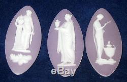 3 Early Wedgwood Lilac Jasperware Medallions