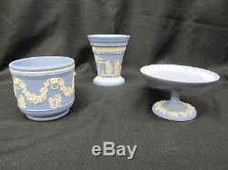 31pc Mixed Lot Wedgwood CREAM ON LAVENDER (Blue) NEOCLASSIC Jasperware Vases Etc