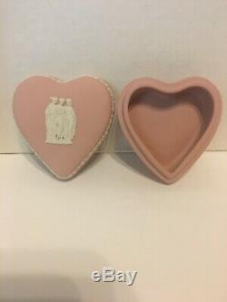 40% OFF Rare Wedgwood Pink Jasperware Three Nympths Heart Covered Trinket Box