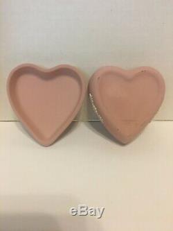 40% OFF Rare Wedgwood Pink Jasperware Three Nympths Heart Covered Trinket Box