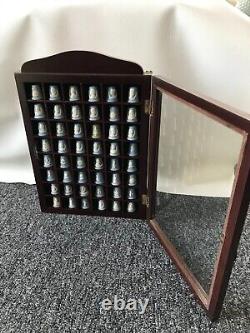 48 Wedgwood jasperware Thimbles in display case all in excellent condition