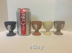 50% OFF! WEDGWOOD RARE Set Of 4 Assorted Colors EGG CUP Holders DANCING HOURS