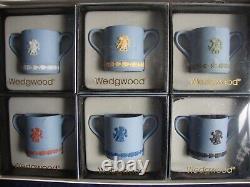 6 x Wedgwood Jasper Ware Miniature Loving Cups Boxed Set Various Colourways -1st