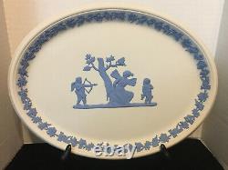 60% OFF VERY RARE! HUGE Wedgwood REVERSE Blue On White Large Oval Tray Mint
