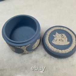 7 Pieces Set of Wedgewood Blue Jasper Ware, Various Items. Good Condition