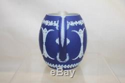 8 Pieces Antique Wedgwood White Reliefs on Dark Blue Jasperware Spill Vase, ect