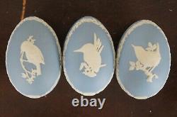 8 Vintage Wedgwood Jasperware Ceramic Anniversary Eggs Trinket Keepsake Box