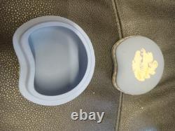 9 WEDGEWOOD Jasperware Blue Vase, Plates, Lidded Dish, Trinket Boxes COLLECTORS