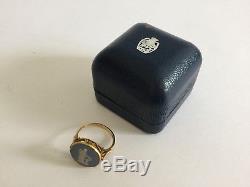9ct Gold BLUE WEDGEWOOD Jasperware Cameo UK Ring Size L
