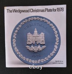 A Collection of Ten Wedgwood Jasperware Christmas Plates 1970-1978 21 cm Boxed