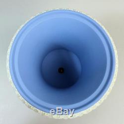 A Fine Wedgwood Twin Handled Campana Form Pedestal Blue Jasper Ware Vase