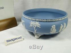 A Wedgwood Blue Jasper Ware Tri Footed Bowl exceptionally rare and with no use