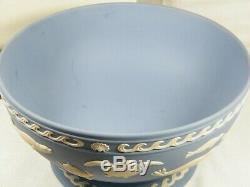 A Wedgwood Blue Jasper Ware W. W. F. Pedestal Bowl in Superb condition Very Rare