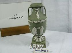 A Wedgwood Green Jasper Ware Grecian Urn, Beautiful and rare! 
