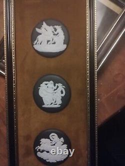 A framed Wedgwood Cameo Set Of Pictures Framed black jasperware Wedgwood S 74