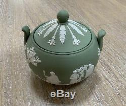 ANTIQUE WEDGWOOD TEA SET Celadon Green glaze in JASPERWARE CLASSICAL FIGURES