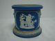 Antique Wedgwood W Initials Dark Blue Jasperware Jar