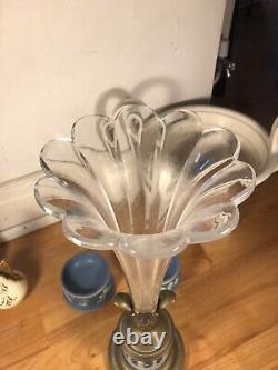 Adams Jasperware Epergne Glass Vase 19th Century Wedgwood Style
