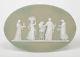 An Antique Wedgwood Classical Oval Plaque In Green Jasper Ware Circa 1900