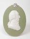 An Antique Wedgwood Green Jasper Ware Adam Smith Tassie Medallion Pendant