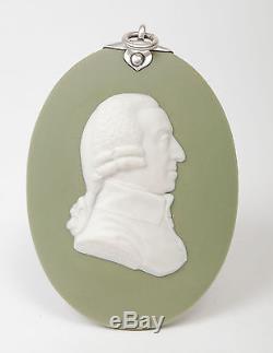 An Antique Wedgwood Green Jasper Ware Adam Smith Tassie Medallion Pendant