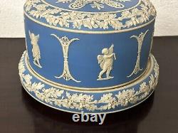 Antique 19th Century English Dudson Jasperware Blue & White Cheese Dome