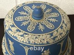 Antique 19th Century English Dudson Jasperware Blue & White Cheese Dome