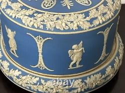 Antique 19th Century English Dudson Jasperware Blue & White Cheese Dome