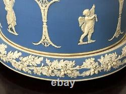 Antique 19th Century English Dudson Jasperware Blue & White Cheese Dome