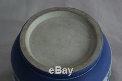 Antique 19th Century WEDGWOOD Dark Blue White Jasperware Planter Cache Pot
