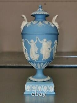 Antique 19th Century Wedgwood Light Blue Jasperware Dancing Hours Urn Vase