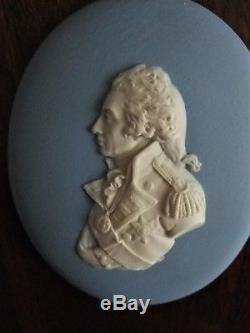 Antique 19thc Wedgwood Jasperware Portrait Medallion Plaque Admiral Lord Nelson