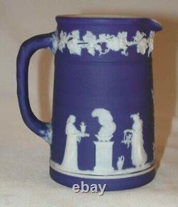 Antique Cobalt Blue Wedgwood Jasperware Creamer Spout and Rope Handle